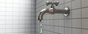 Water dripping from a faucet