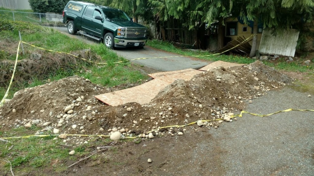 Underground water leak excavation in Bonney Lake, WA