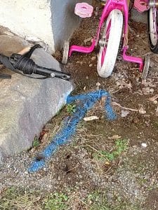 Area of pipe entrance to basement slab
