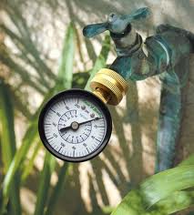 Pressure gauge attached to a water system for testing